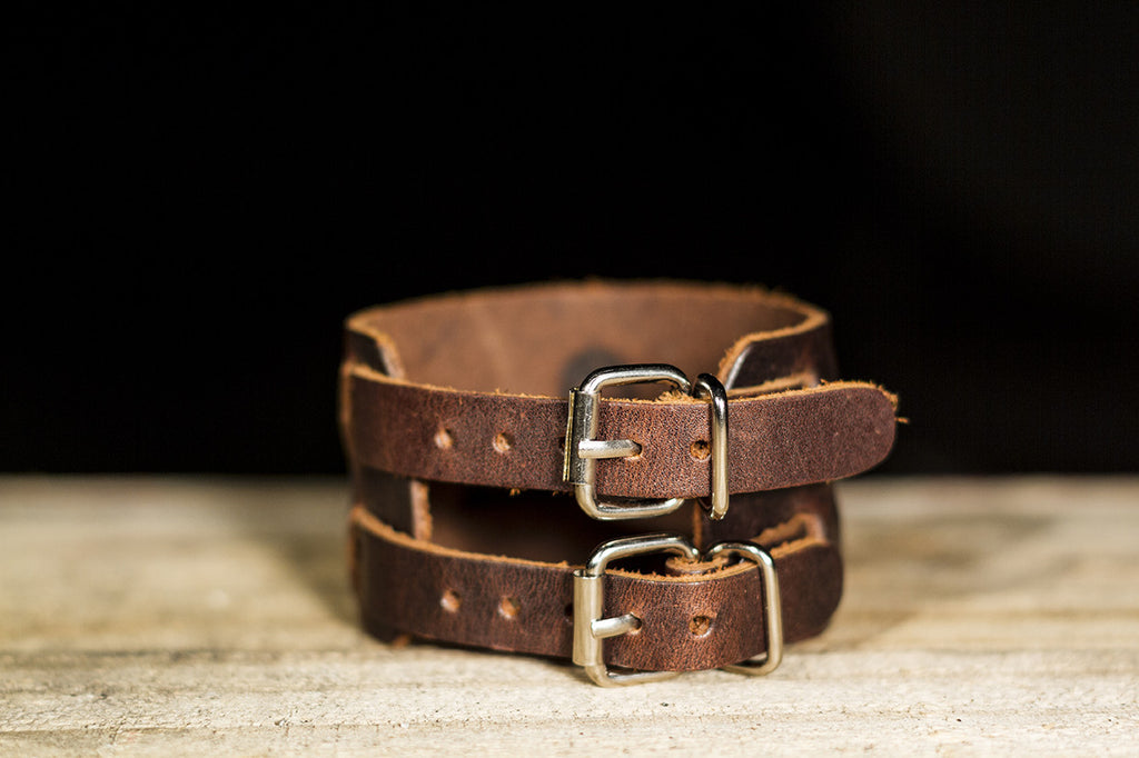 Double Strap Leather Bracelet
