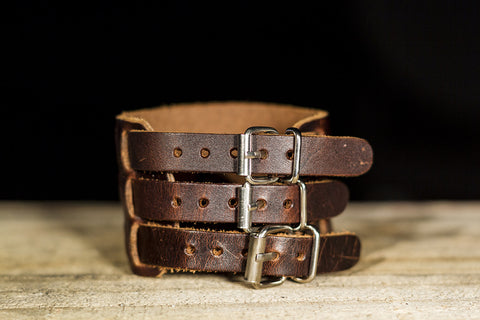 Triple Strap Leather Bracelet