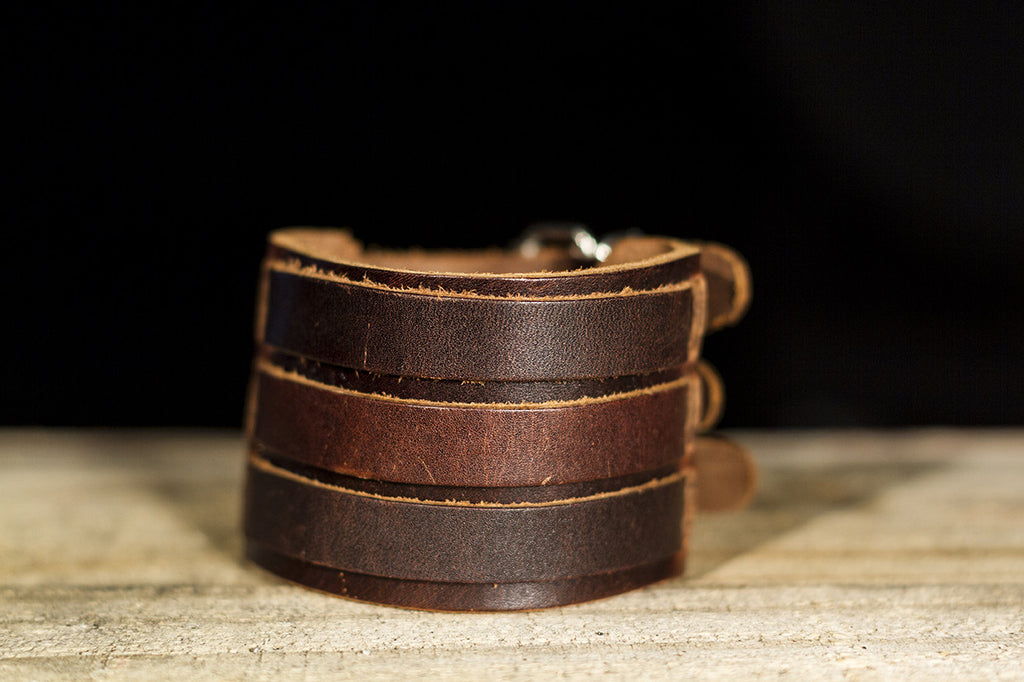 Triple Strap Leather Bracelet