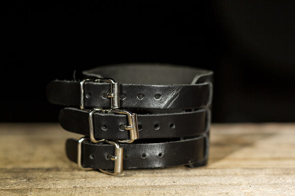 Triple Strap Leather Bracelet